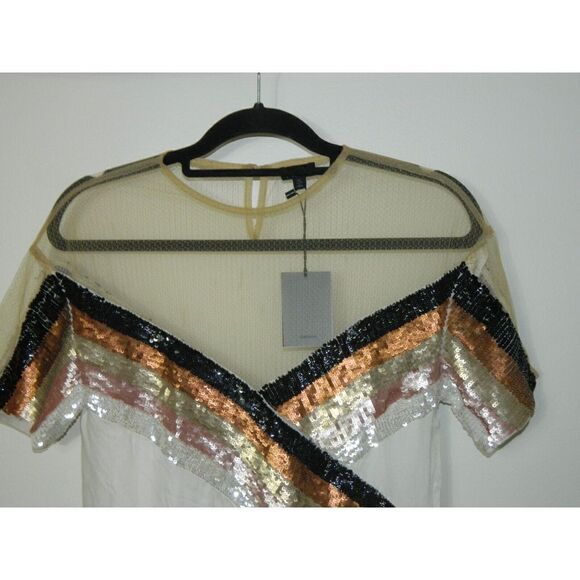 Revolve NBD Dress Size X-Small Sequin Ivory Gold Bronze Sequins Mini Dress - Picture 7 of 14